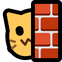 Neocat peeking through brick wall (Volpeon Emoji)